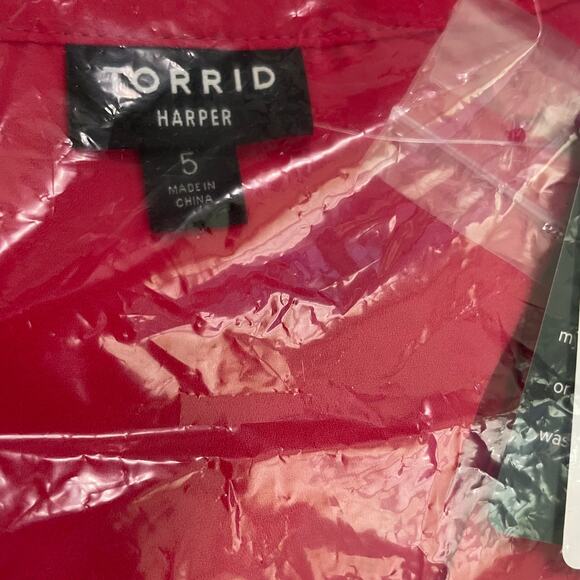 Torrid NWT Harper Georgette Sleeveless Blouse Size 5X Pink Magenta Pockets - Picture 8 of 8